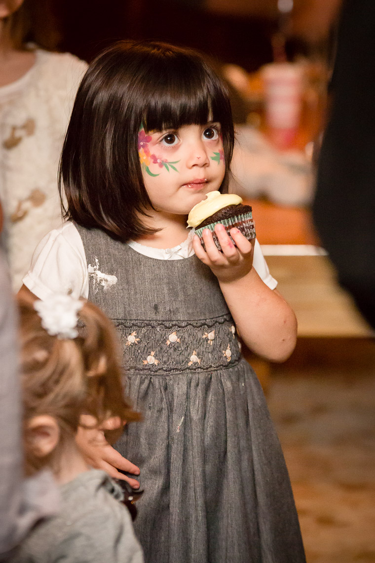 Girl enjoying cupcake
